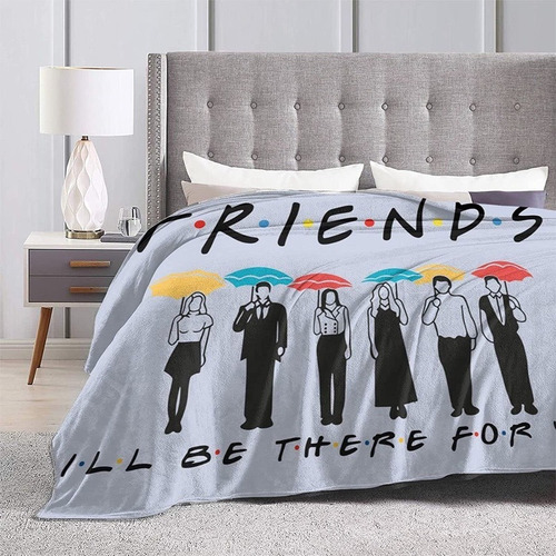 Frazada Friends Amigos Polar Suave Mod Individual Color Umbrella White