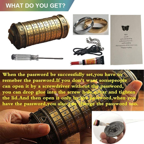 Imagen 5 de 7 de Caja C/compartimientos Secretos Cryptex Da Vinci Code Puzzle