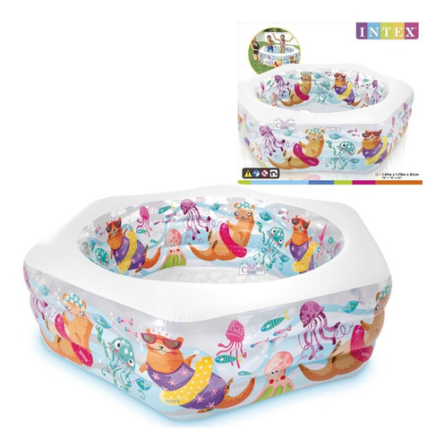 Piscina Inflable Intex Hexagonal Figuras Marinas Niños 56493