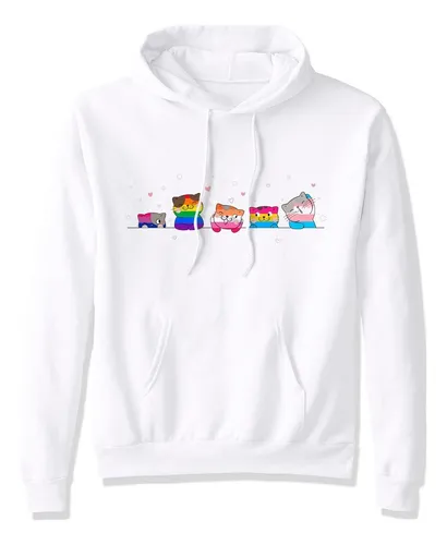 Sudadera Lgbt Arcoiris Pride Gatitos Kawai Amigos Amor