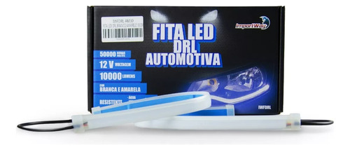 Par Fita Led Farol Drl Dualcolor 30cm 12v + Seta Sequencial