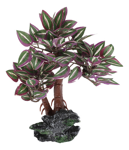 Hermoso Árbol De Simulación De Acuario Con Base De Resina Si
