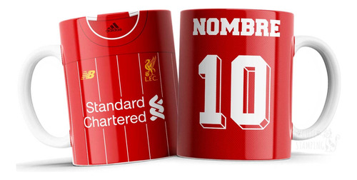 Taza Personalizada Liverpool Camiseta Con Tu Nombre P/regalo