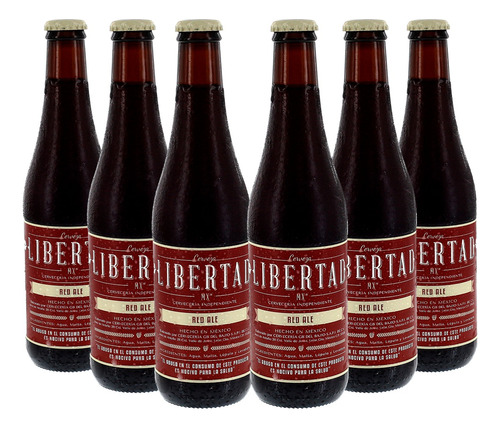 6 Pack Cerveza Artesanal Libertad Red Ale Vidrio 355 Ml