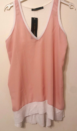 Musculosa Cuesta Blanca De Gasa Y Algodón.nueva Con Etiqueta