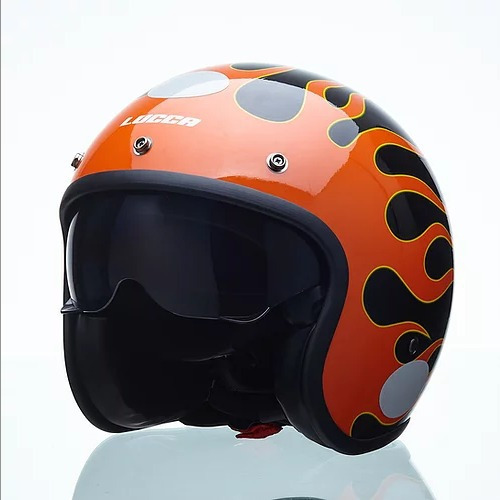 Capacete Lucca Sublime On Fire Viseira Solar E Bubble