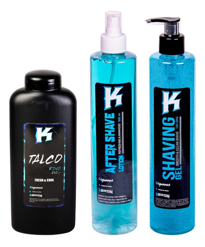 Trío Kbron - Shaving Gel,after Shave Y Talco Kit De Afeitado