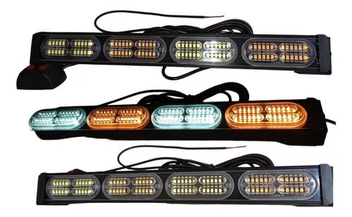 Barra De Leds 4 Módulos 10/30v Blanco/ámbar Hyper Led