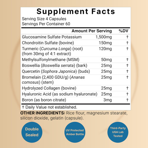 Avanzado Glucosamina Suplemento De Condroitina Msm, Vgmqj