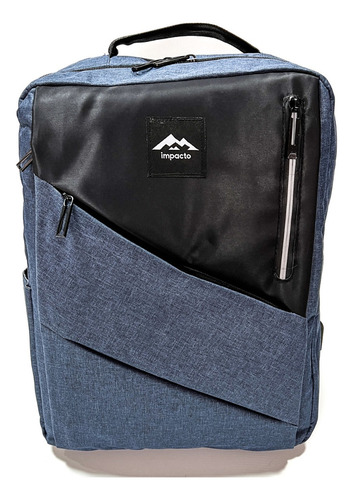 Mochila Hombre Mujer Escolar Notebook Usb Mod09 - Impacto Color Azul