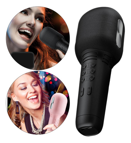 Micrófono Inalámbrico Bluetooth De Mano Karaoke Mic, Negro