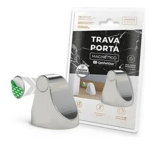 Imagem 1 de 6 de Descanso De Porta Magnético Resistente Prático E Cromado