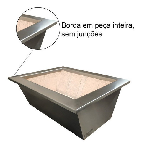 Braseiro Para Churrasqueira A Carvão 60x50 Inox 304