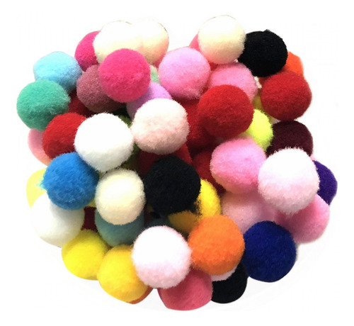 100 Pompones De Bolas Para Niños, Pompones De Colores