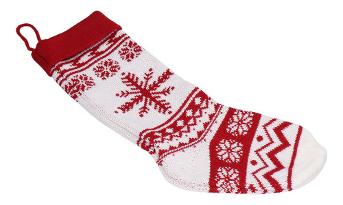 Calcetín Navideño Grande Tejido Para Caramelos, Precioso