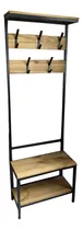 Comprar Perchero Recibidor Estilo Industrial Hierro Y Madera Banco