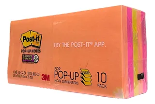 Notas Adhesivas 3m Post It 3x3 Neon Refill Dispensador 900 H