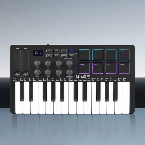 Teclado Usb Portátil M-vave De 25 Teclas Con Control Midi