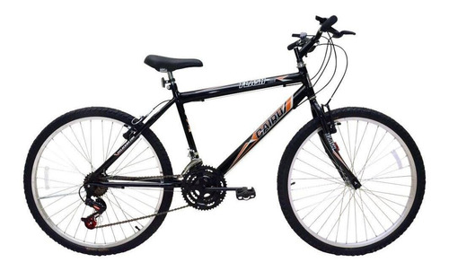 Bicicleta  de passeio Cairu Flash Pop aro 26 21v freios v-brakes cor preto com descanso lateral