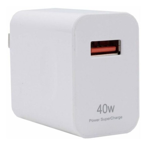 Cargador De 40w Plug Us + Cable Tipo C Color Blanco