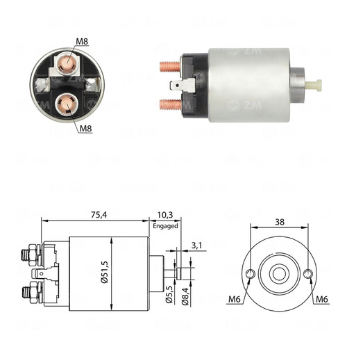 Solenoide Mitsubishi Mitsubishi L200/l300 12v.