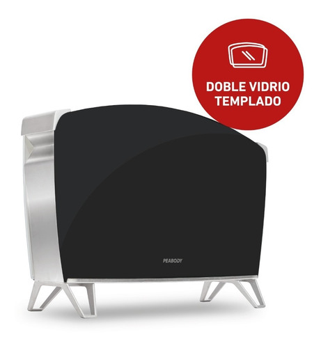Imagen 2 de 9 de Vitroconvector Peabody Doble Vidrio 1500w Negro Pe-bvc15 Cta