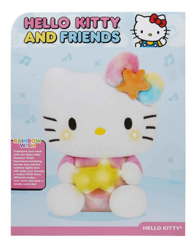 Bicho De Pelúcia Hello Kitty Com Sons E Luzes Coloridas Branco