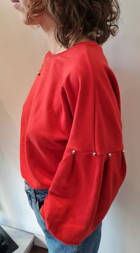 Imagem 7 de 10 de Blusa Moletom Decote Redondo Manga Longa Detalhe Morena Rosa