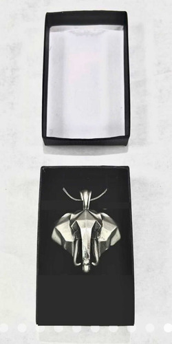 Imagen 8 de 9 de Collar 2 Capas Con Colgante Elefante 3d Acero Quiúrgico