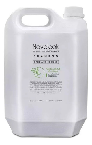 Shampoo Aceite De Argan Novalook 2.9 Litros Cabellos Debiles