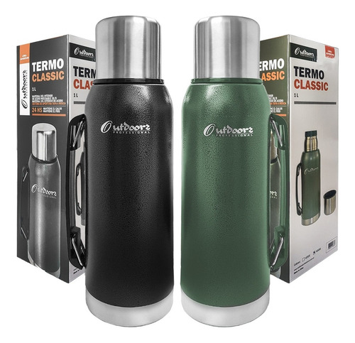 Termo Acero Inoxidable Outdoors 1 Litro Color Verde Oscuro