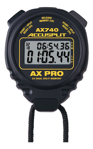 Accusplit Ax740 Pro Memory (50) Reloj Dual Line Cronometro