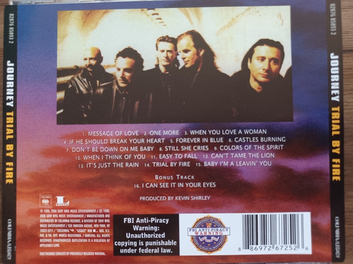Cd Journey - Trial By Fire (1996/2006) 1 Bônus Steve Perry (Usado)