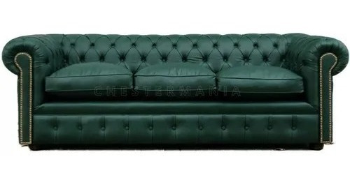 Sillon Chester 3 Cuerpos Simil Cuero 