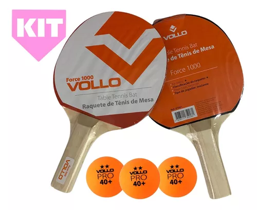 Kit Ping Pong/Tenis de Mesa Com 3 Bolas e 2 Raquetes - 1 Fit