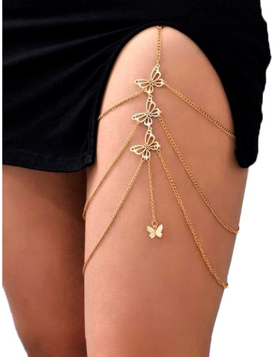 Cadena Estilo Body Chain Color Oro Para Muslo Pierna