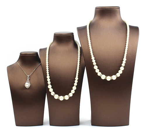 3pcs Collar Colgante Exhibición Busto Joyas Soporte Para