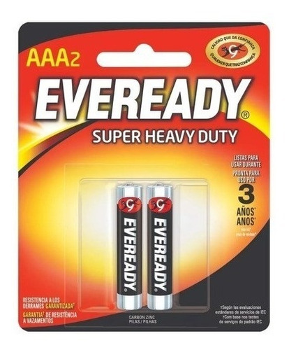 Pack 10 Pilas Eveready Aaa X 2u Blister Zinc Carbón (20u)