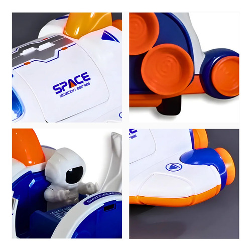 Brinquedo Carro Nave Espacial Infantil Com Astronauta Cor Laranja-claro