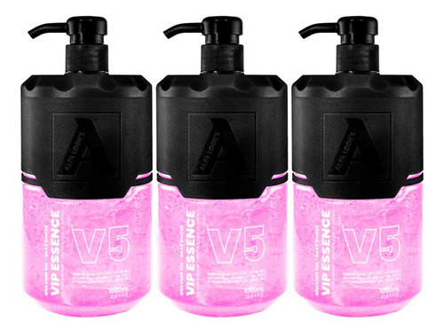 Kit 3x Shaving Gel Barbear Vip Essence V5 1000ml Alfa Look's