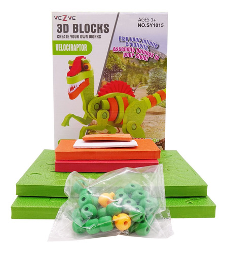 Kit 2 Rompecabeza Figura Dinosaurios Armables Foamy Pack