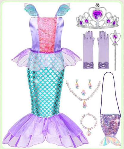 Disfraz Sirena Con Accesorios Princesass Niña