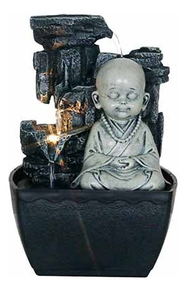 Fuente De Agua Chica Cascada Bebe Buda Meditar 18cm Tm Ct