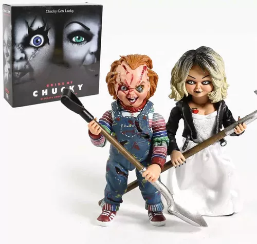 Bonecos Filme A Noiva de Chucky Tiffany e Chuky Neca