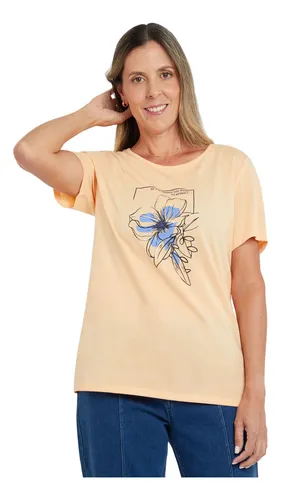 Polera Print Delantero Naranja Mujer Fashion s Park Cuotas sin