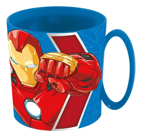 Taza Avengers Micro 350 Ml Capitán América Iron Man Toyz Azul