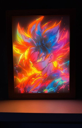 Lámpara Dragón Ball Z Goku Cuadro Led