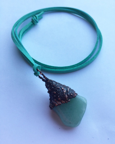 Imagen 3 de 3 de Collar De Cuarzo Verde, Signo De Libra, Chakra Del Corazon