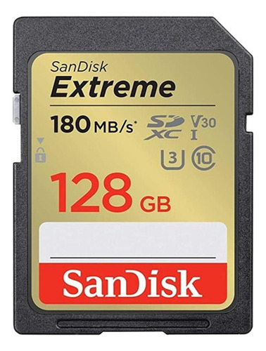 Cartão Sandisk Extreme Sd Uhs-i 128gb U3 V30 180mb/s 4k