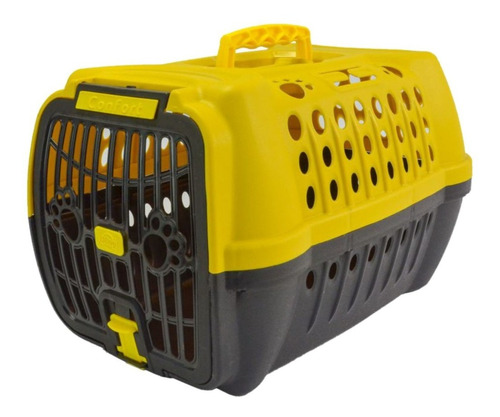 Caixa De Transporte Para Cães Gatos Confort N° 01 Div Cores Cor Amarelo